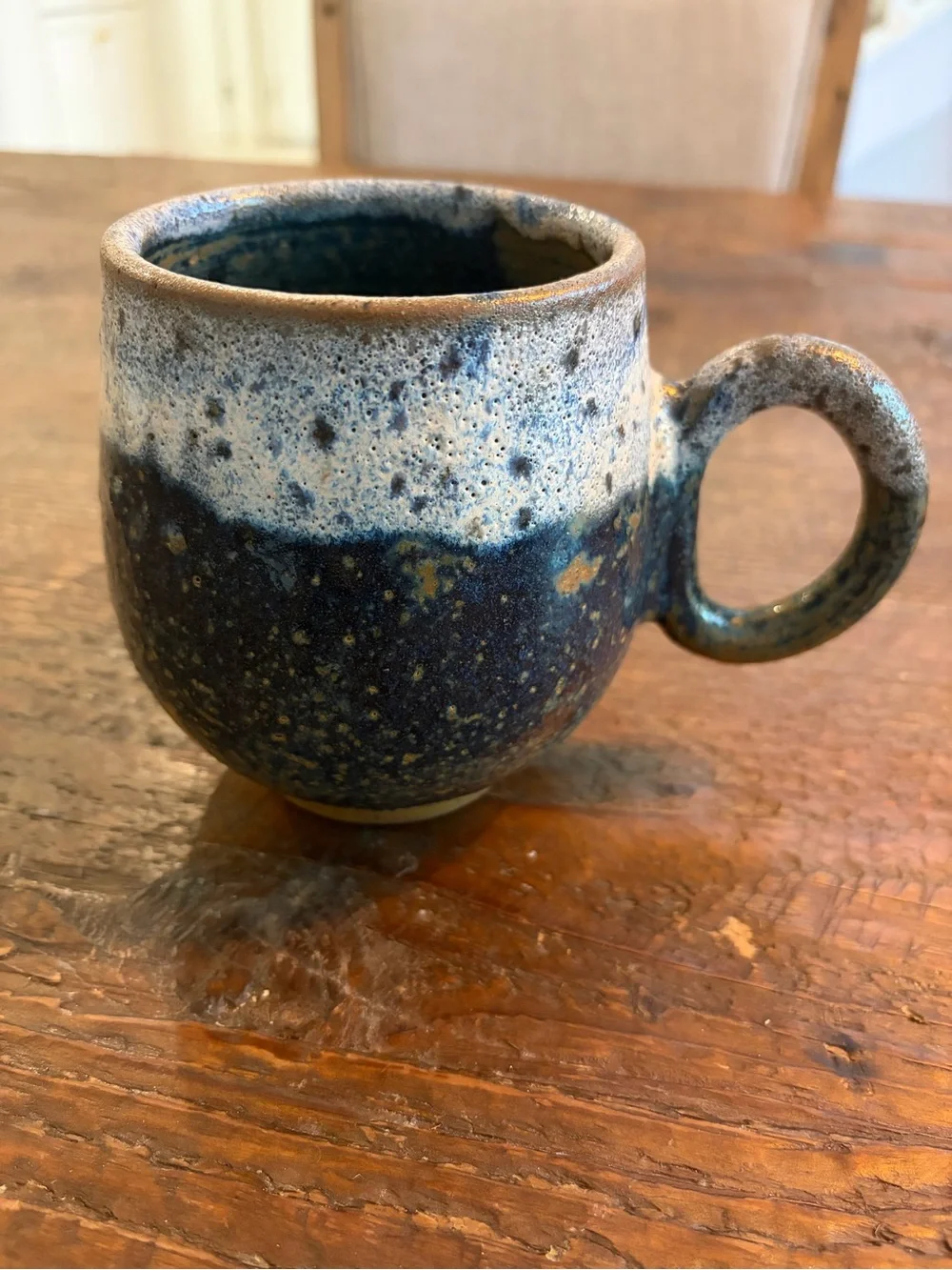 Handmade Speckled Blue Ceramic Mug